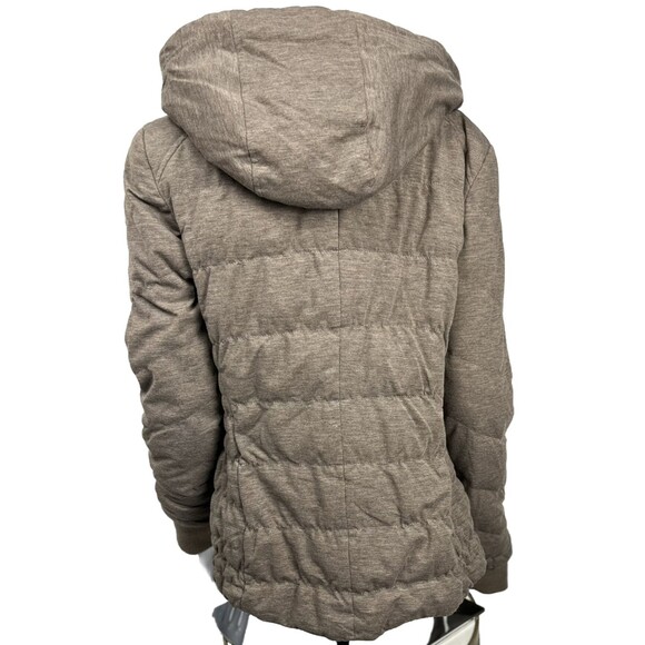 Be By Blanc Noir Down Puffer Jacket Hooded Parka Brown XS Designer Luxury Coat - Picture 2 of 5